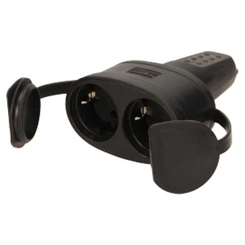 DUO Stekker rubber waterdicht - 230V DUO Stekker rubber waterdicht - 230V